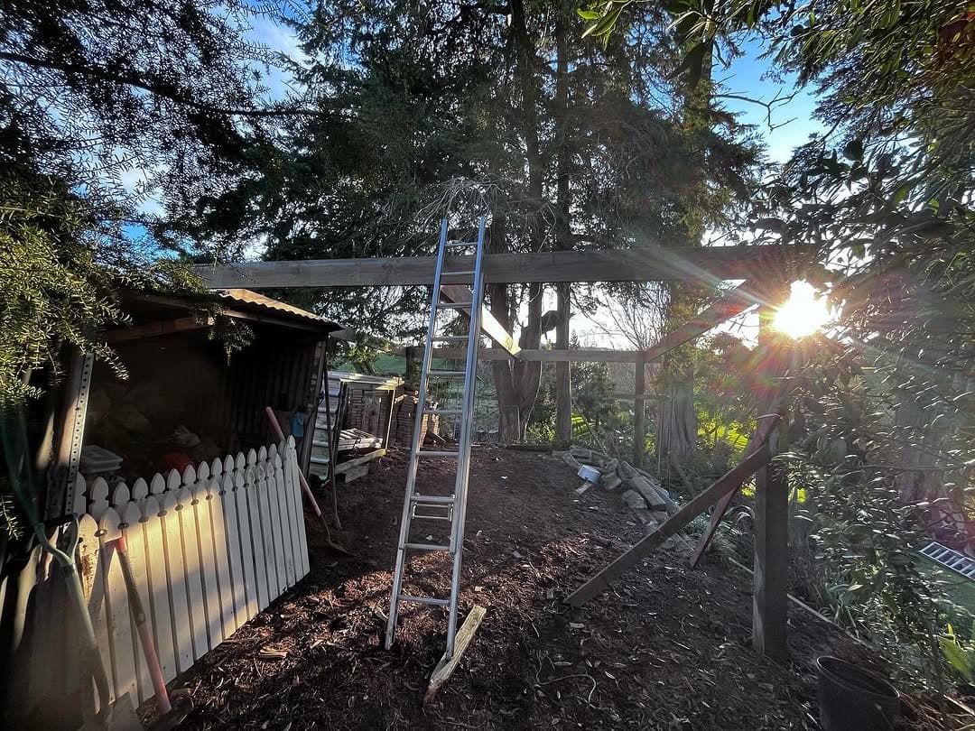 Recycled-material outdoor build